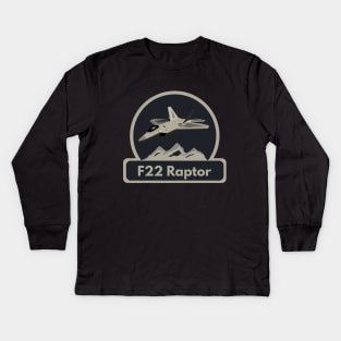 F22 Raptor Jet Fighter Pilot Kids Long Sleeve T-Shirt